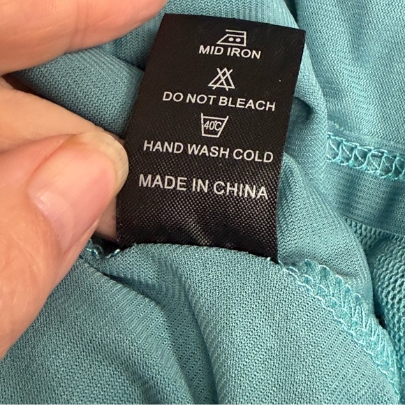 Pretty Angel Teal Lace Crochet Boho Tunic Top XL Long Sleeve Romantic Top - Picture 10 of 11